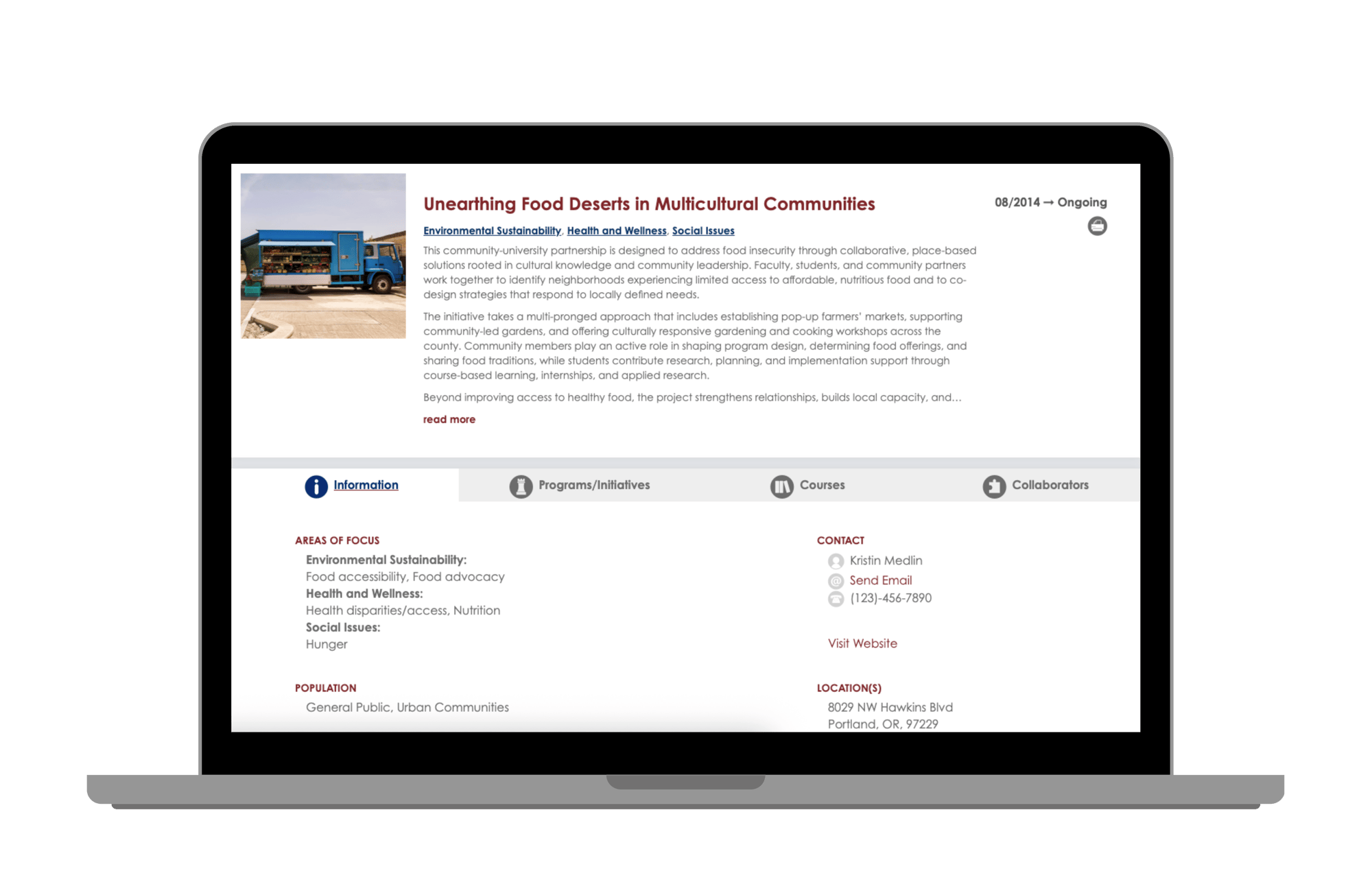 laptop with an activity image from collaboratory